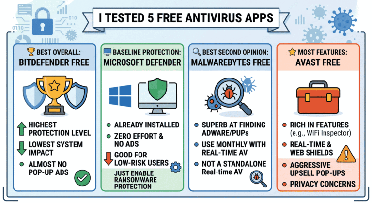 I Tested 5 Free Antivirus Apps So You Don't Have To